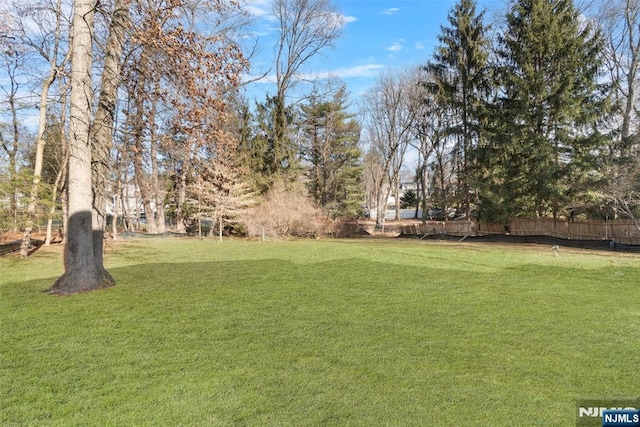 view of yard featuring fence