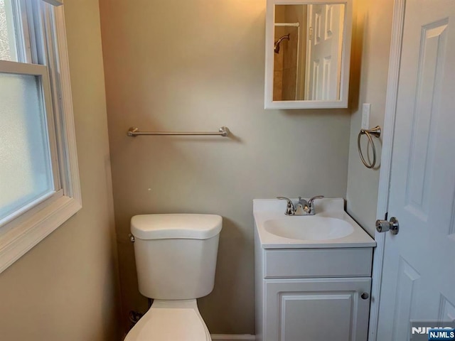 bathroom with toilet and vanity