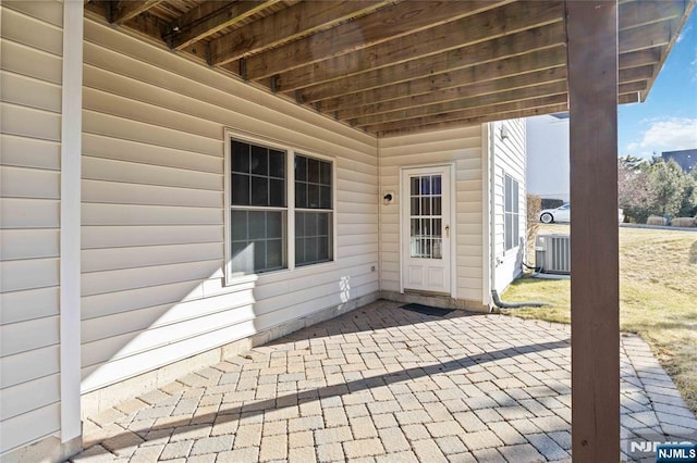 view of patio featuring central AC