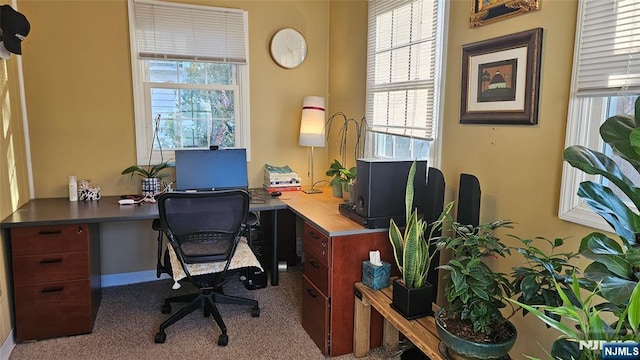 view of carpeted office