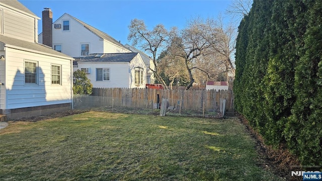 view of yard with fence