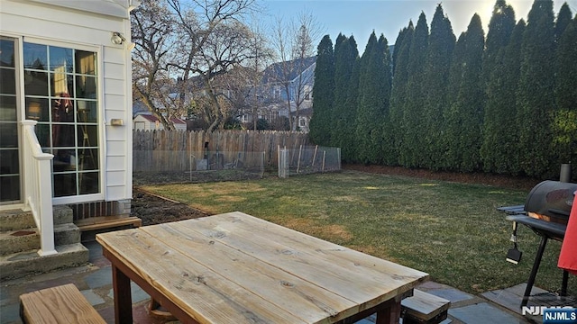 view of yard featuring fence