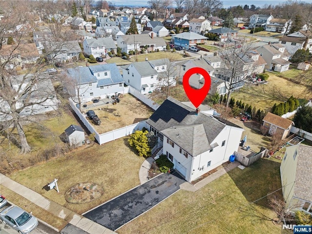 aerial view with a residential view