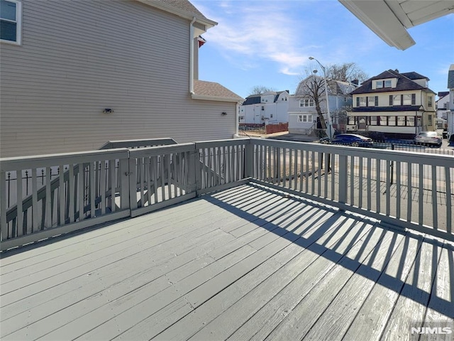 deck featuring a residential view