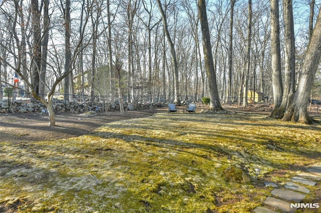 view of yard with fence