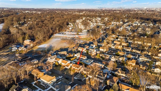 drone / aerial view with a residential view