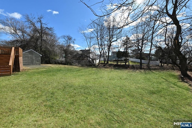 view of yard with stairs