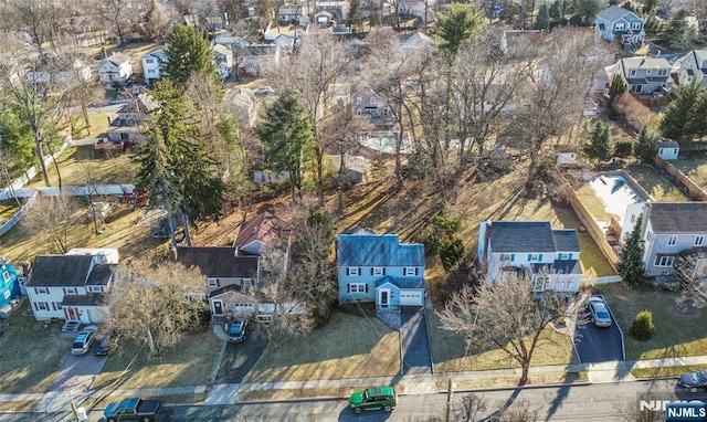 aerial view with a residential view