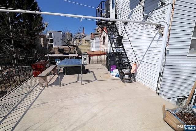 view of patio with stairs