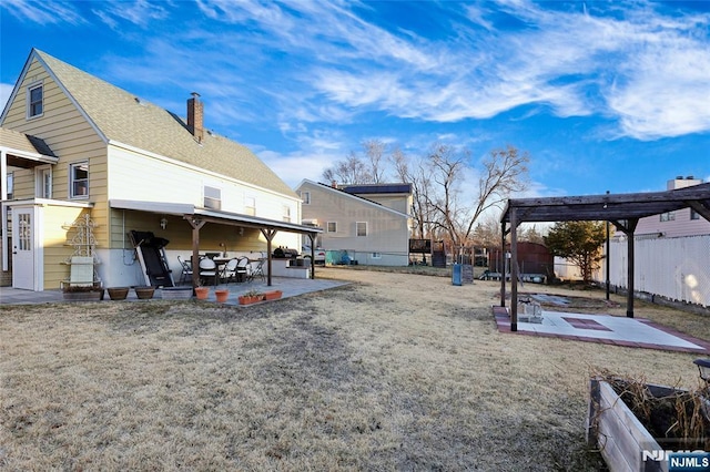 view of yard featuring a fenced backyard and a patio