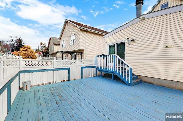 deck featuring fence