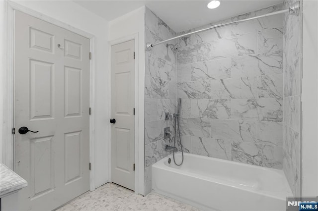 full bathroom with bathing tub / shower combination