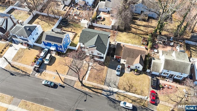 aerial view with a residential view