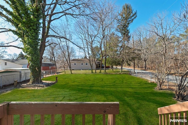 view of yard with fence