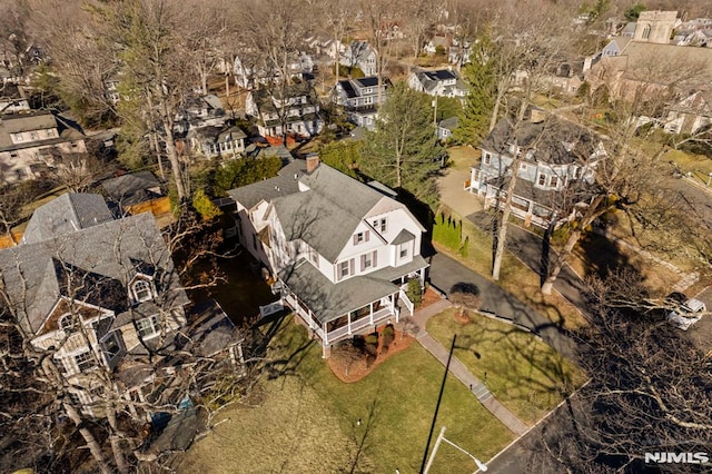 aerial view with a residential view