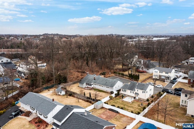 aerial view featuring a residential view