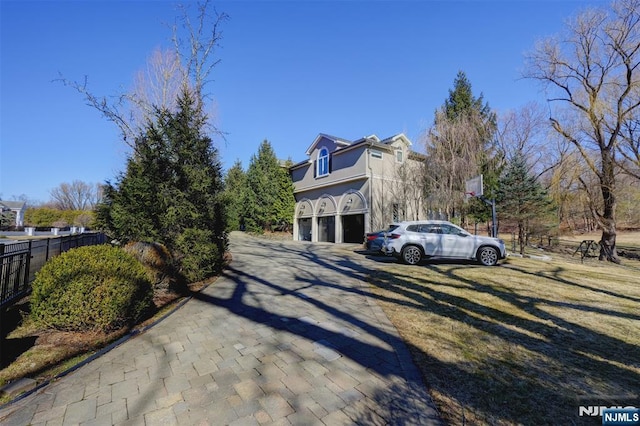 exterior space with stucco siding