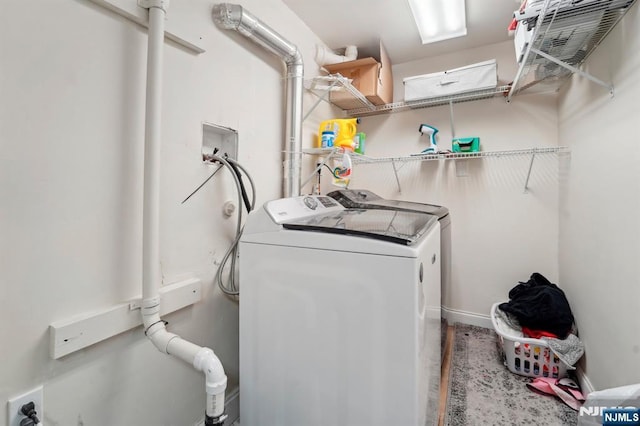 laundry room with washer and dryer and laundry area