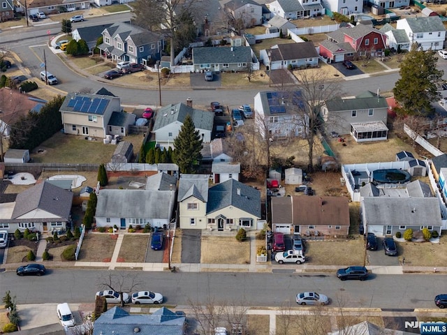 aerial view featuring a residential view