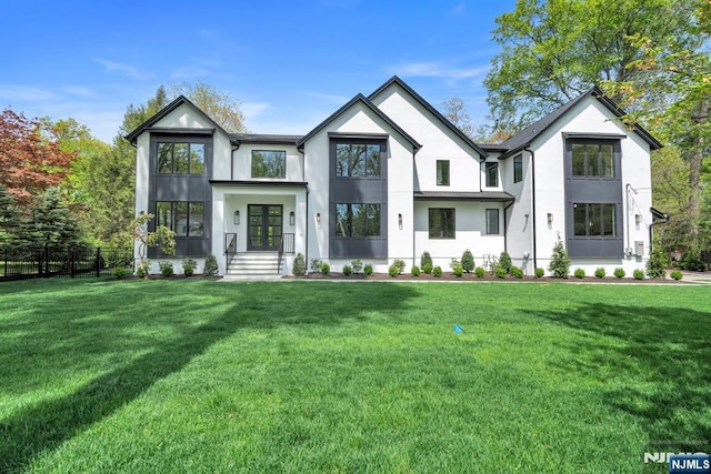 16 Donnybrook Dr, Demarest, NJ 07627 - view of front facade with stucco siding and french doors