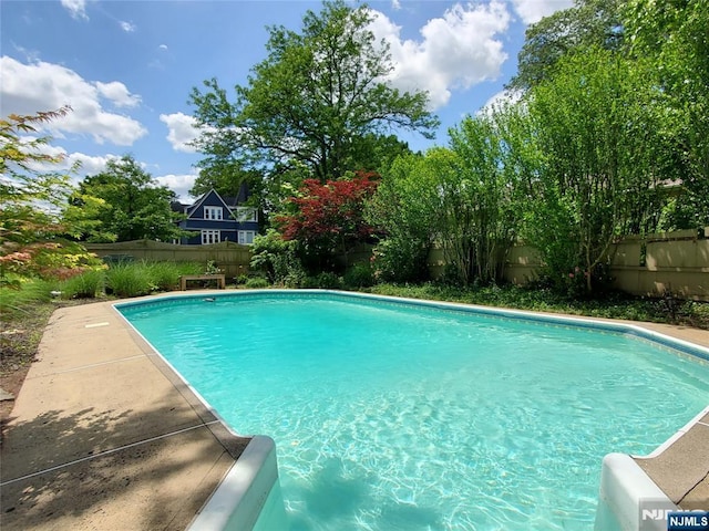 view of swimming pool with a fenced in pool and a fenced backyard