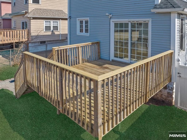 wooden terrace with fence