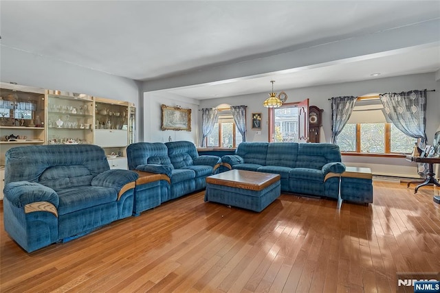 living room featuring light wood finished floors