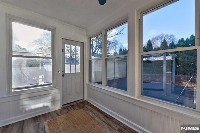 view of unfurnished sunroom