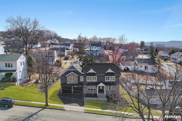 aerial view with a residential view