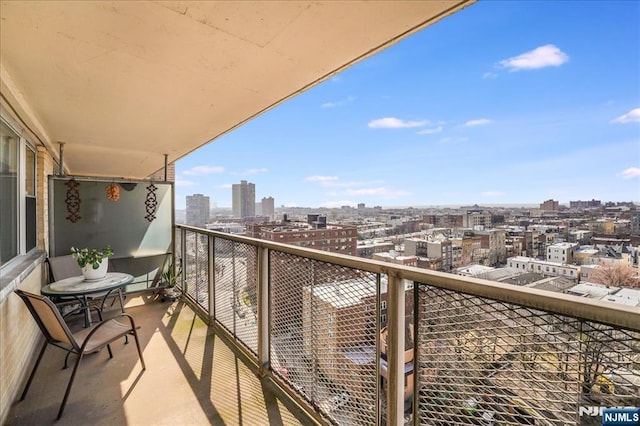 balcony featuring a view of city