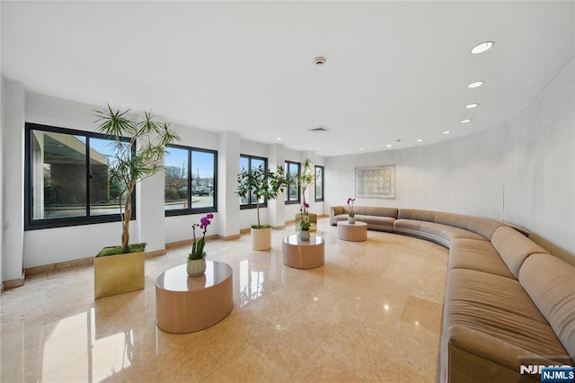community lobby with visible vents