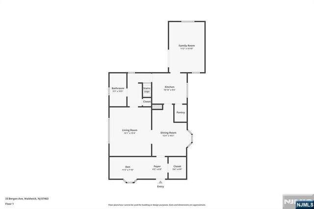 33 Bergen Ave, Waldwick, NJ 07463 - floor plan