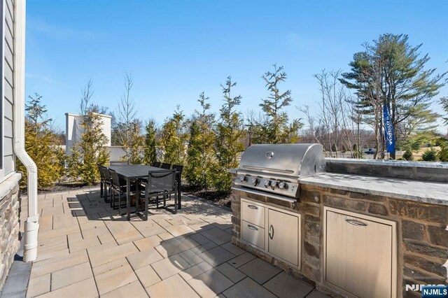 view of patio / terrace with grilling area, outdoor dining area, and exterior kitchen