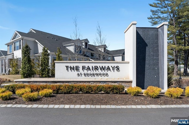 view of community sign