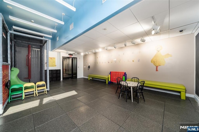 community lobby with visible vents