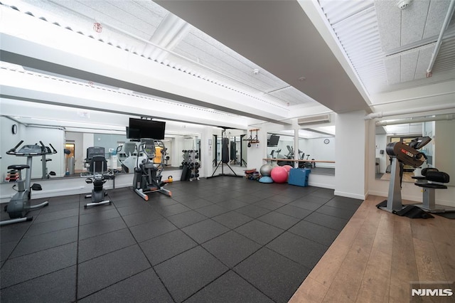 gym with baseboards