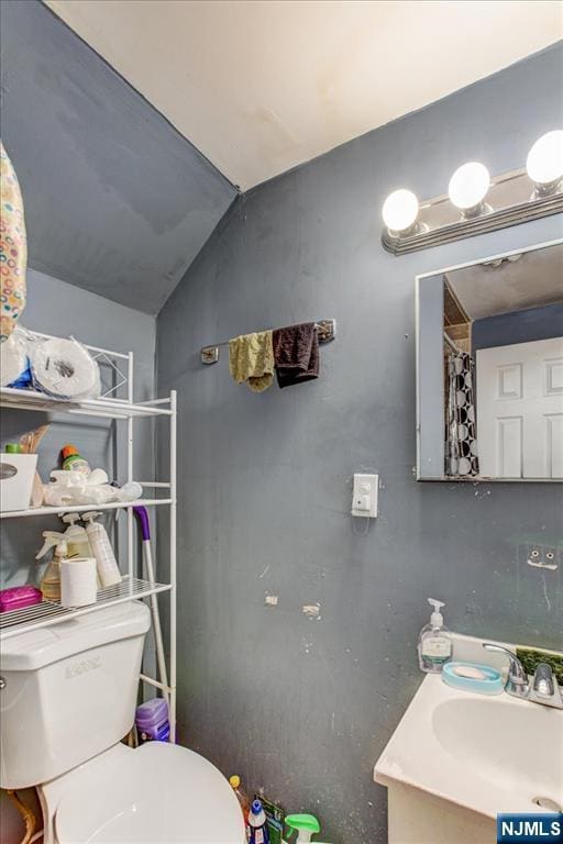 162 Summer St, Orange, NJ 07050 - full bath with toilet, vanity, and lofted ceiling