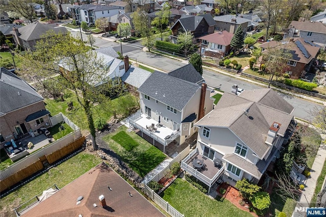 aerial view with a residential view