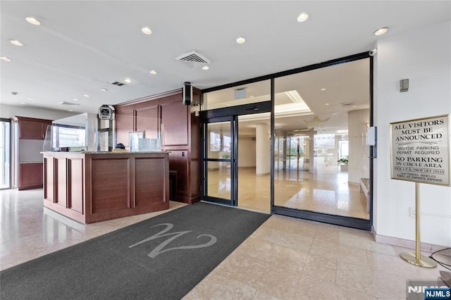 welcome area with visible vents