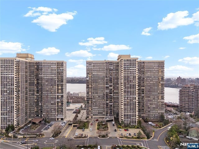 view of city with a water view