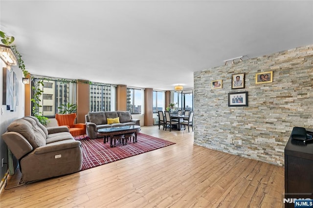 living room featuring hardwood / wood-style floors