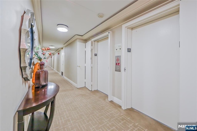2077 Center Ave Unit 11C, Fort Lee, NJ 07024 - corridor featuring elevator and baseboards