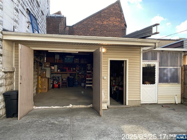 view of garage