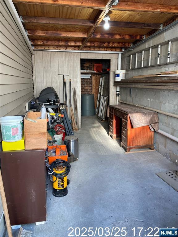 storage room with a garage