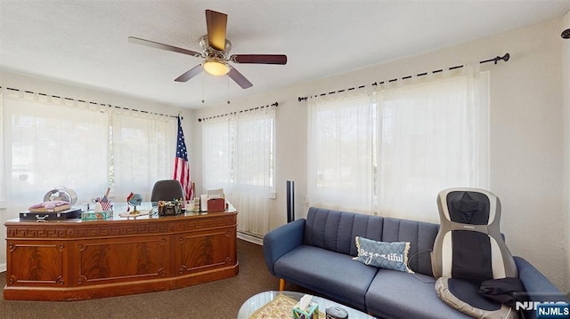 office featuring ceiling fan