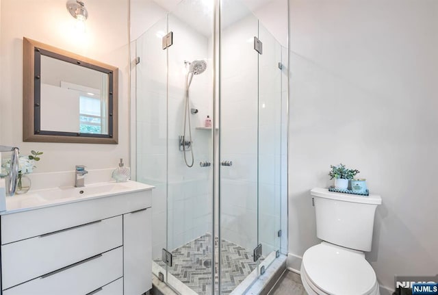 334 Durie Ave, Closter, NJ 07624 - bathroom featuring toilet, vanity, and a shower stall