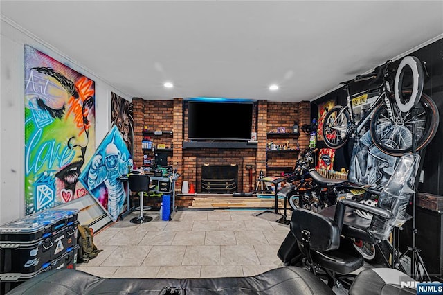 55 N Hillside Ave, Roxbury Township, NJ 07847 - playroom with recessed lighting and tile patterned flooring