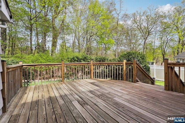 wooden deck with fence