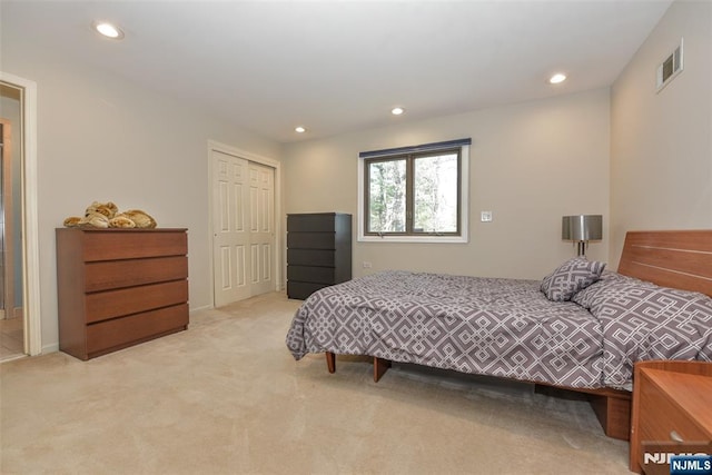 9 Peach Hill Ct, Ramsey, NJ 07446 - bedroom featuring recessed lighting, light colored carpet, and a closet