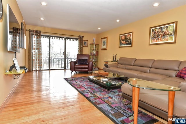 9 Peach Hill Ct, Ramsey, NJ 07446 - living area with wood finished floors, recessed lighting, and baseboards